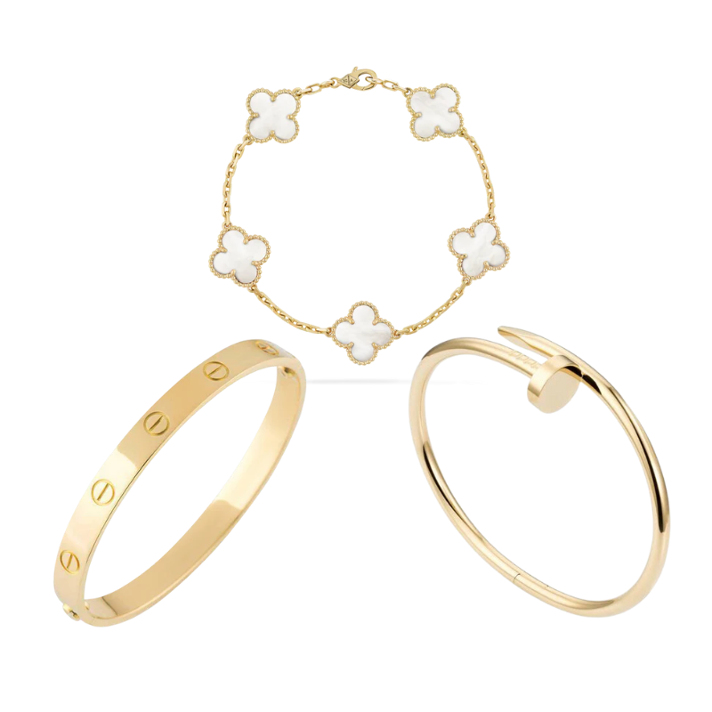 Golden White | Stapelbara Armbandset