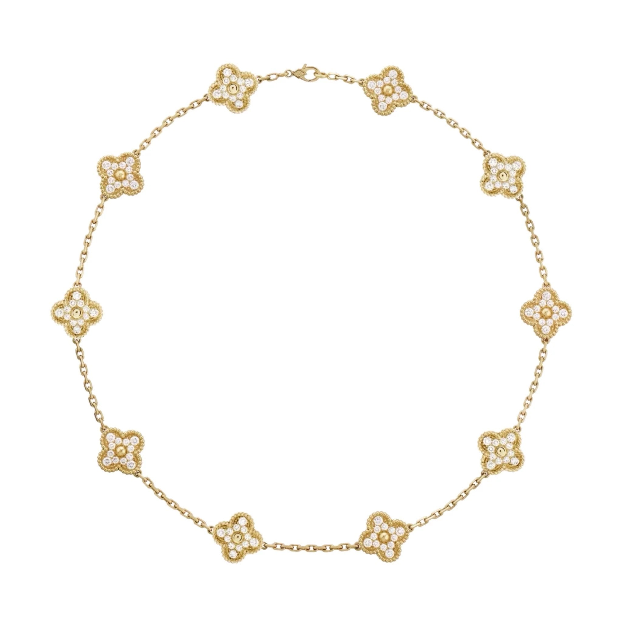 Golden Luxe | Klöverhalsband med Diamant