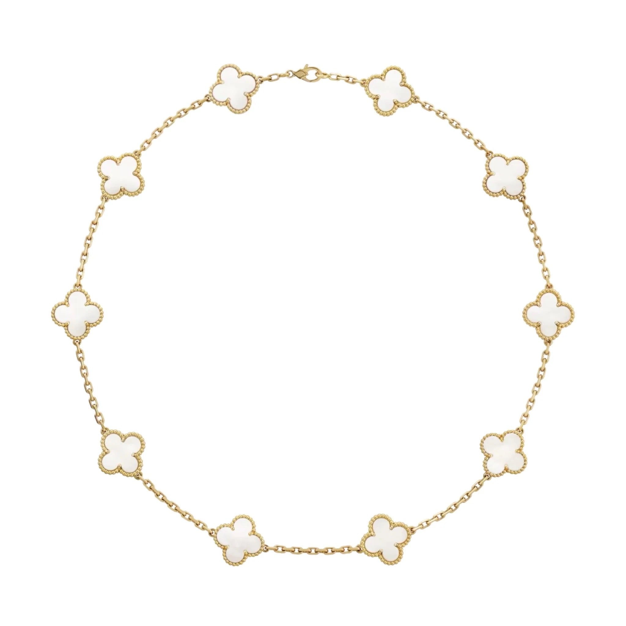 Golden White Luxe | Klöverhalsband