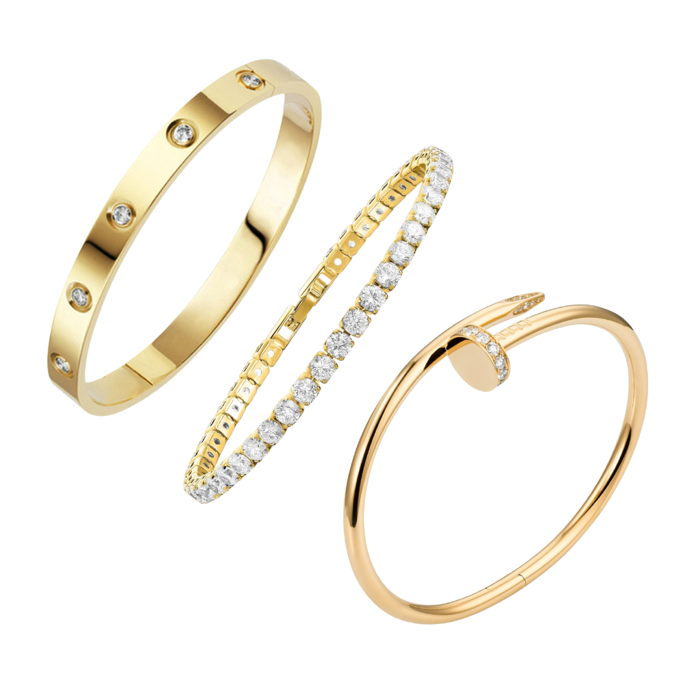 Golden Diamond | Stapelbart Armbandset